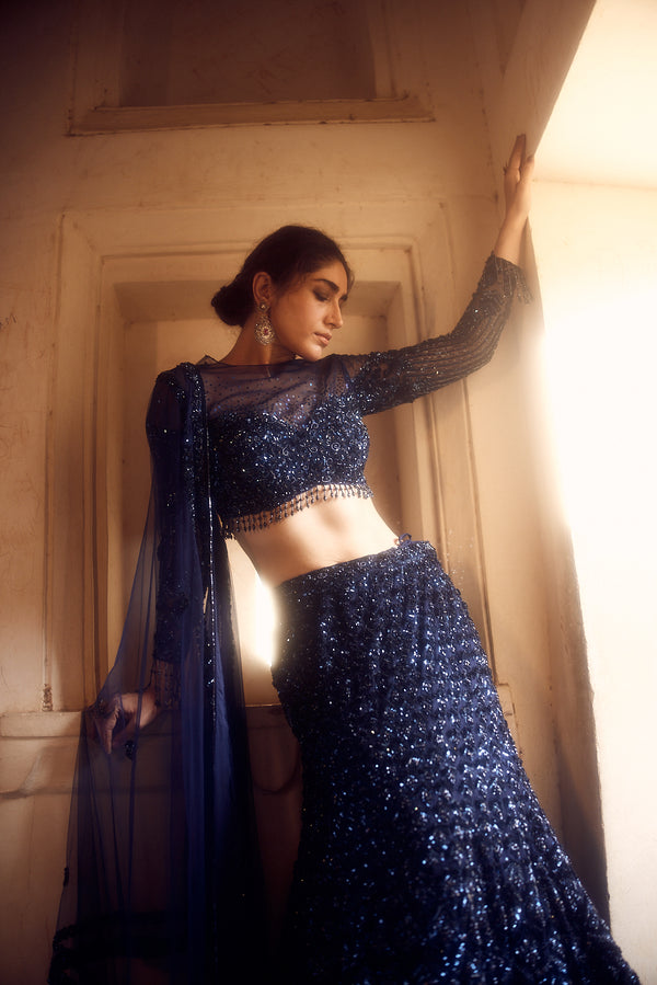 Midnight Blue Lehenga