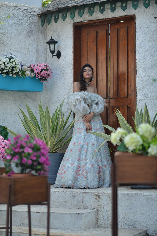 Pastel Grey Lehenga