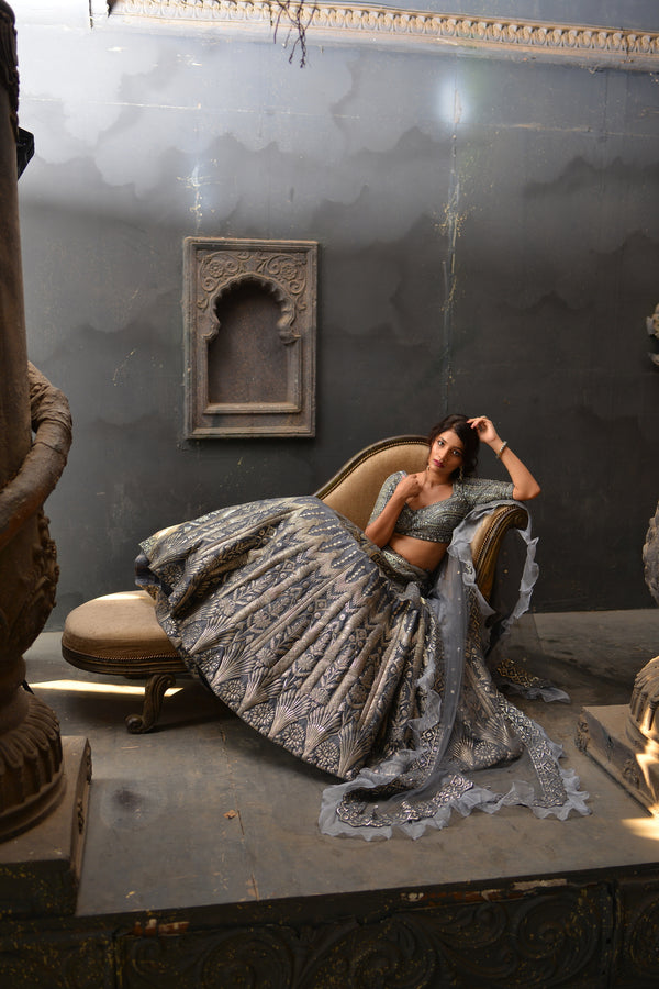 Slate Grey Lehenga