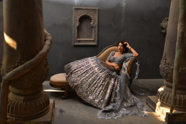 Slate Grey Lehenga