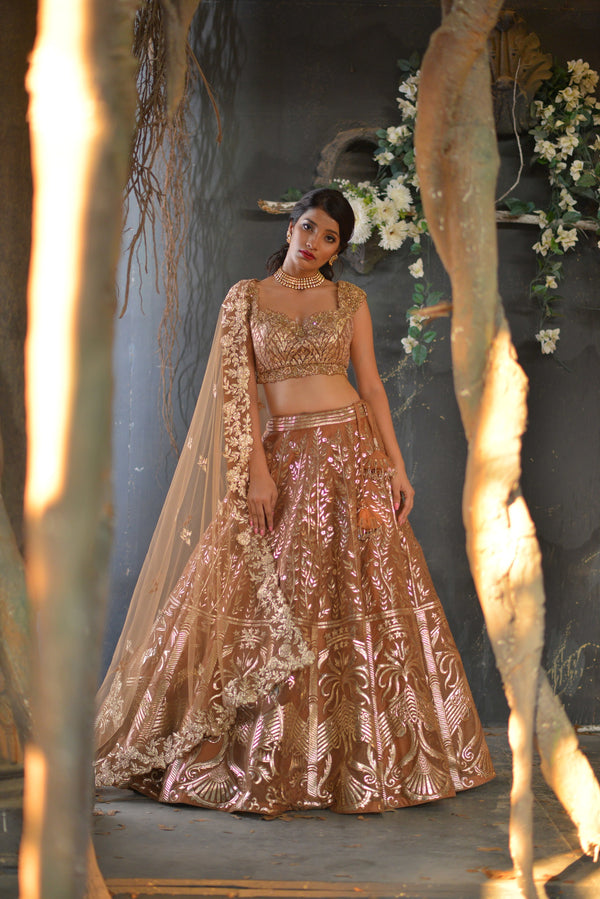 Peach Lehenga Set