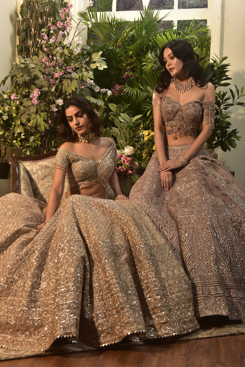 Warm Grey Lehenga Set